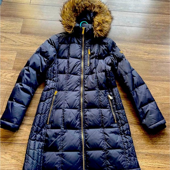 Navy kors warm puffer coat - Picture 1 of 6